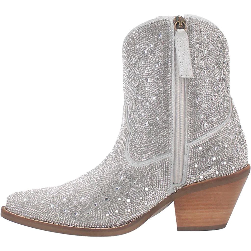 Dingo Rhinestone Cowgirl Bootie Silver
