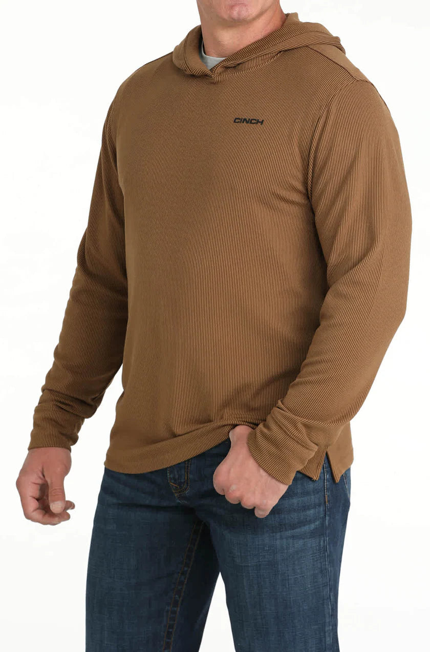 Cinch Brown Ribbed Hoodie