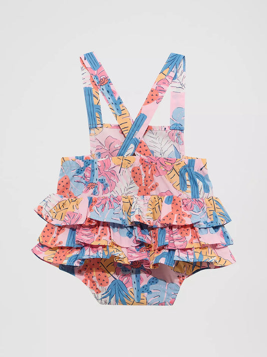 Wrangler Baby Girl Pink Cacti Ruffle Bodysuit