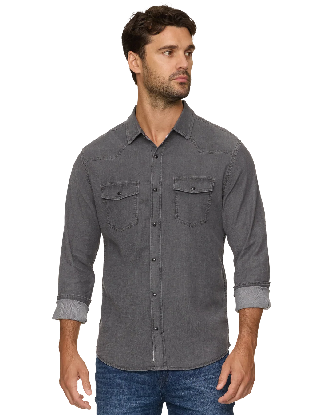 F&A Sacramento Grey Chambray Shirt