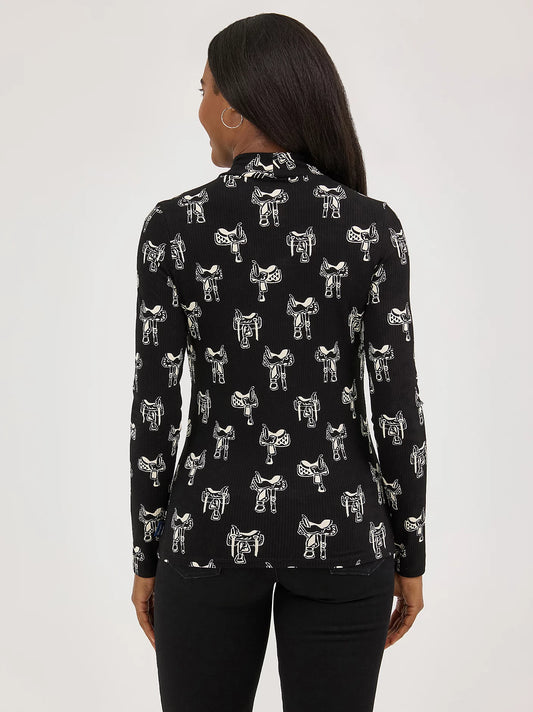 Wrangler Saddle Mock Neck Top