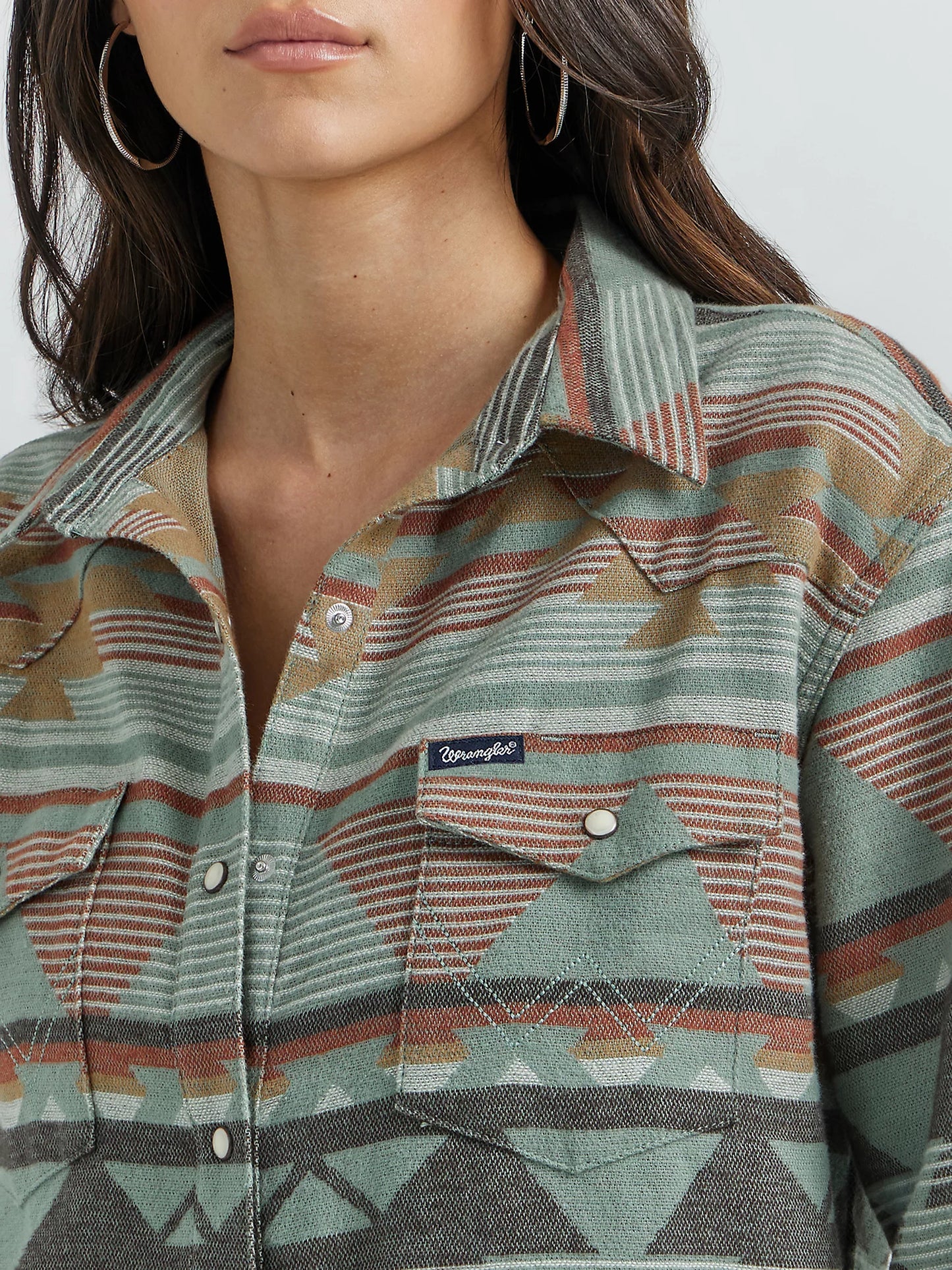 Wrangler Boyfriend Western Snap Shirt