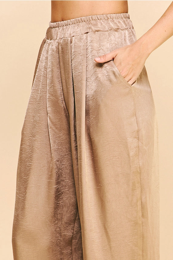 Pinch Taupe Satin Pants Taupe