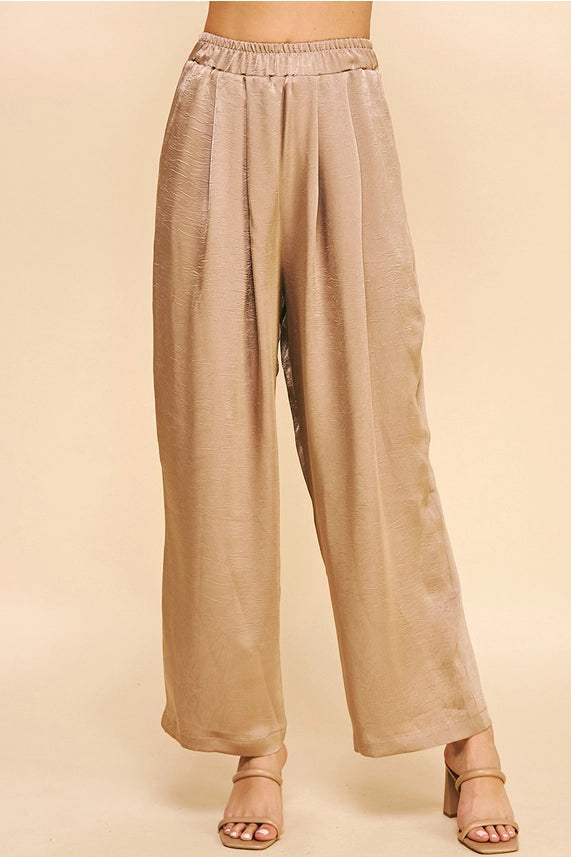 Pinch Taupe Satin Pants Taupe