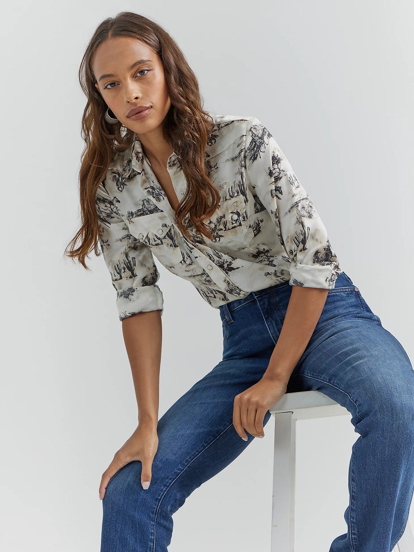 Wrangler Satin Western Top