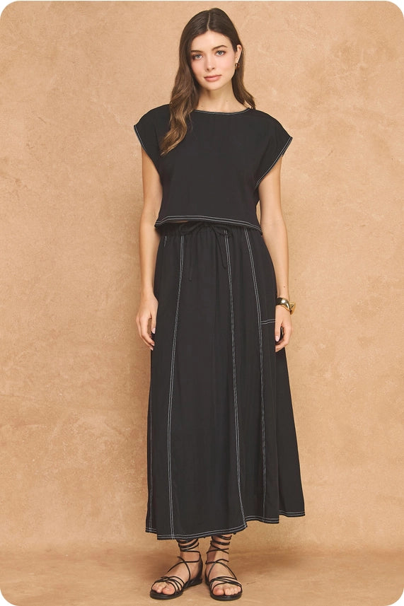 S&B Black Top and Skirt Set - Petticoat Junction