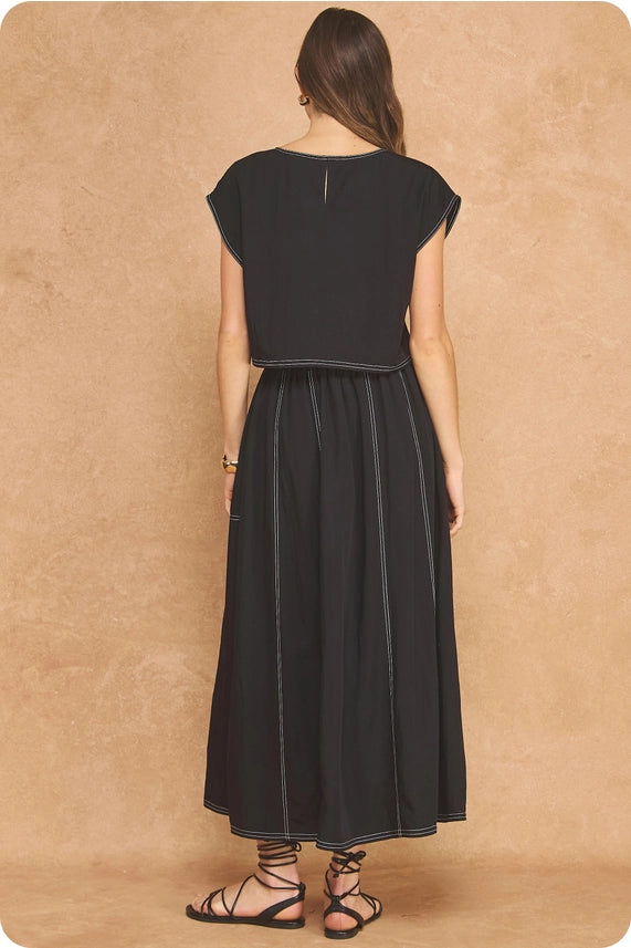 S&B Black Top and Skirt Set - Petticoat Junction