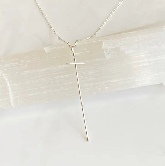 BBJ Modern Cross Necklace Sterling Silver
