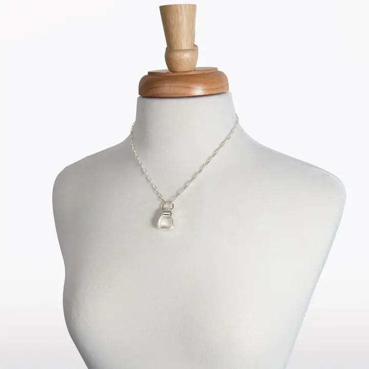 UE-Cheyenne Western Stirrup Necklace Silver