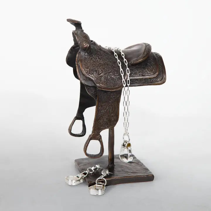 UE-Cheyenne Western Stirrup Necklace Silver