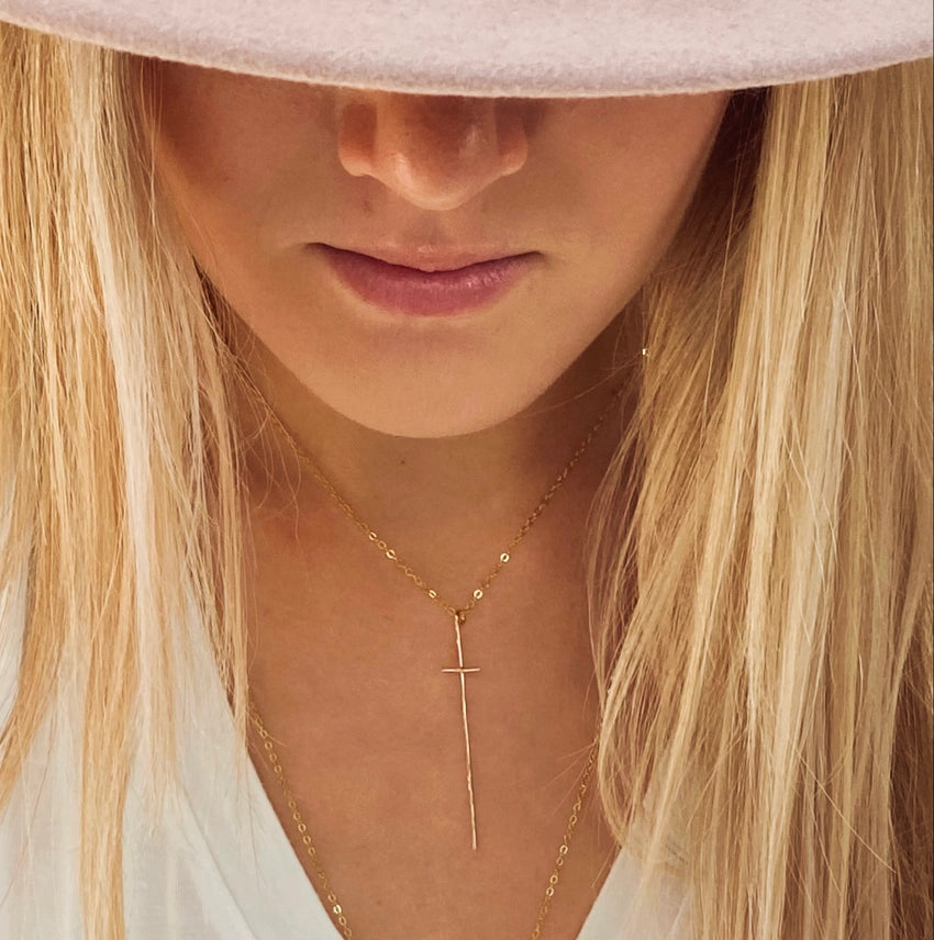 BBJ Modern Cross Necklace Sterling Silver