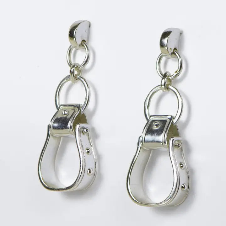 UE-Cheyenne Western Riding Stirrup Earrings Silver