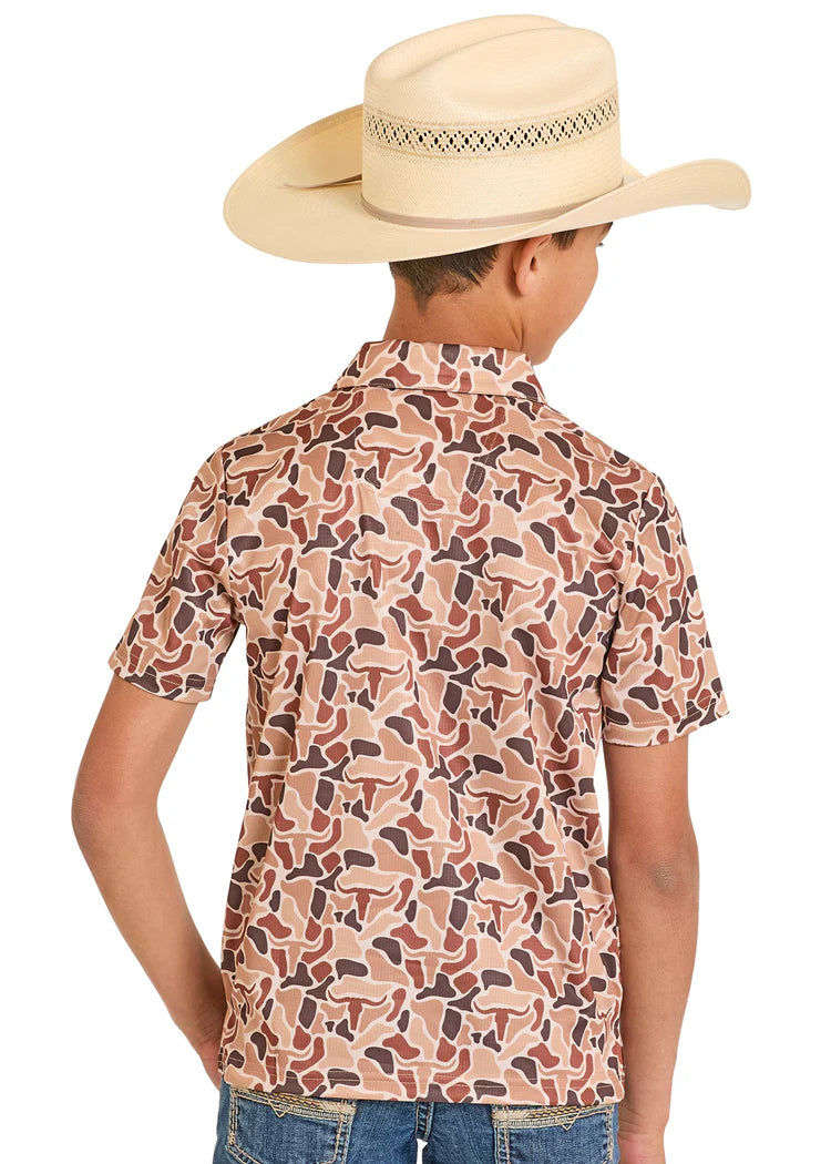 Rock&Roll Bulls Skull Camo Polo
