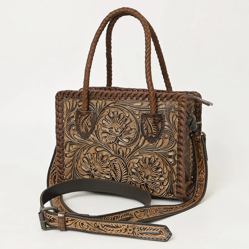 AD Hand Tooled Small Tote Bag