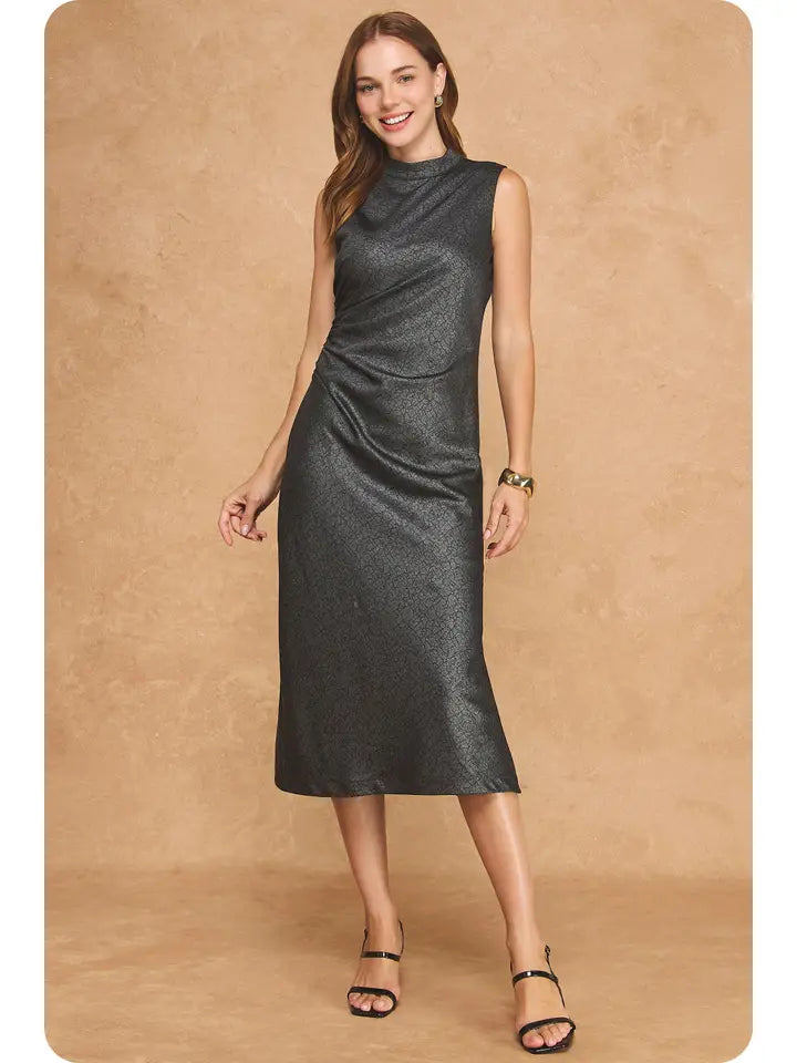 Strut&Bolt Snake Print Ruched Dress