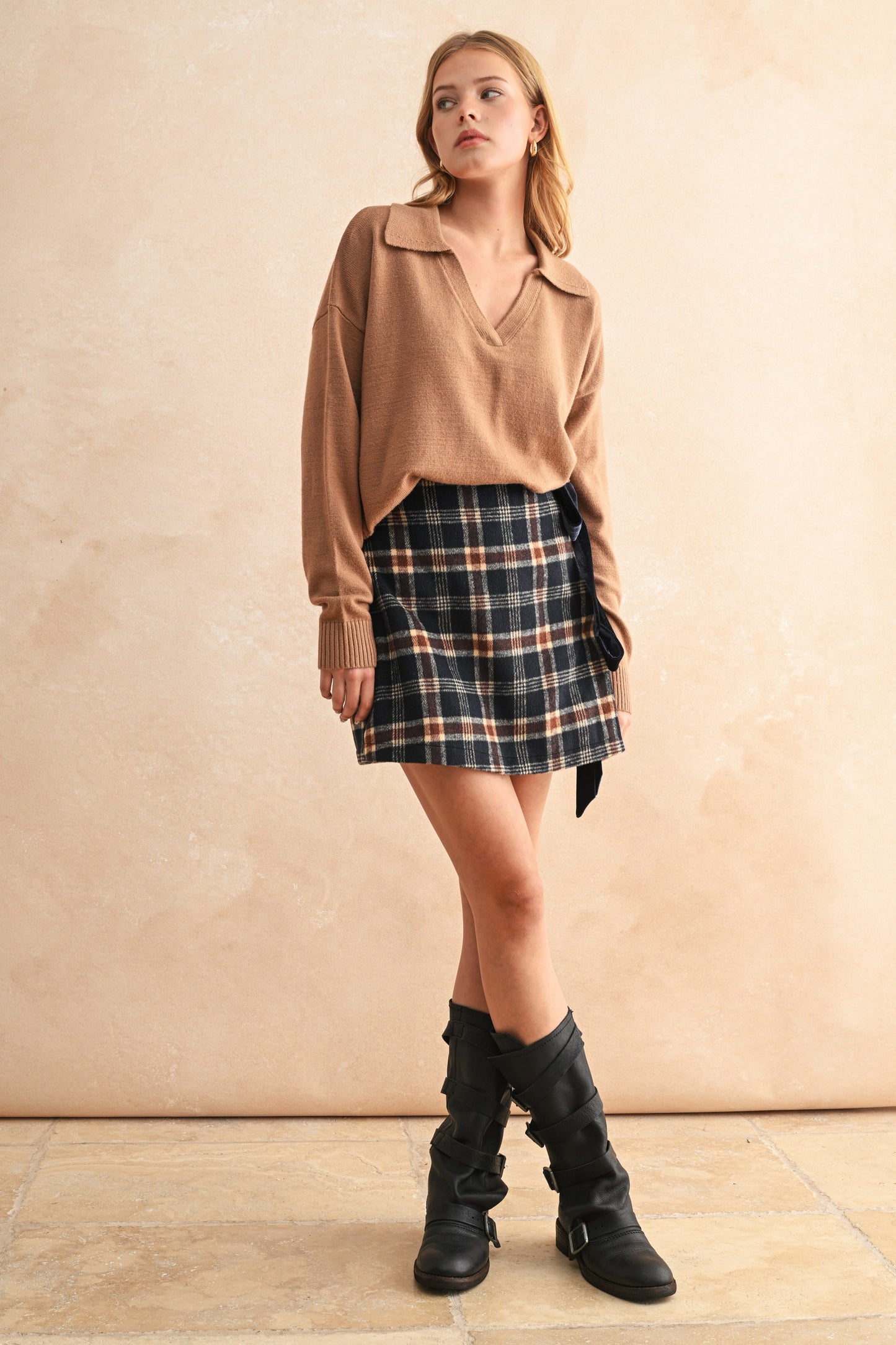 Miou Muse Soft Knit Sweater w/collar