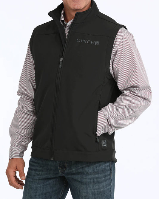 Cinch Mens Solid Black Bonded Vest