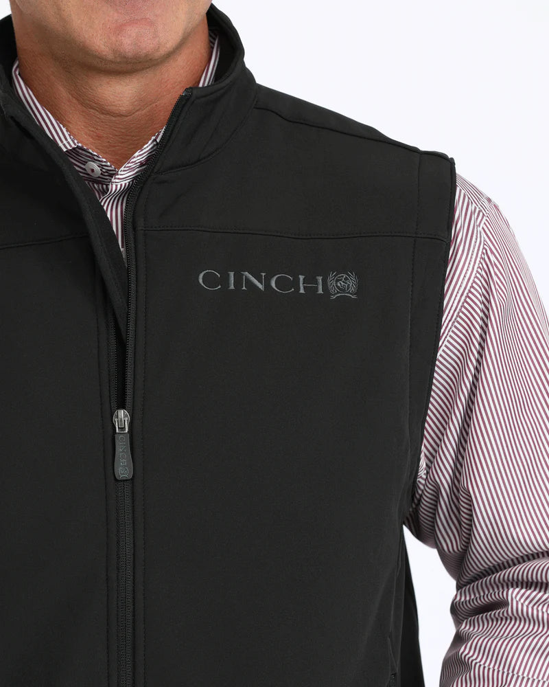 Cinch Mens Solid Black Bonded Vest