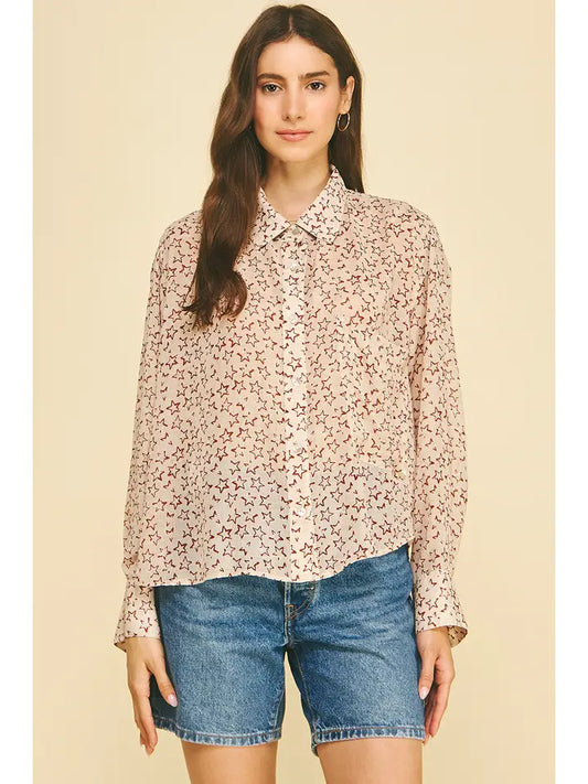 Pinch Taupe Star Print Shirt