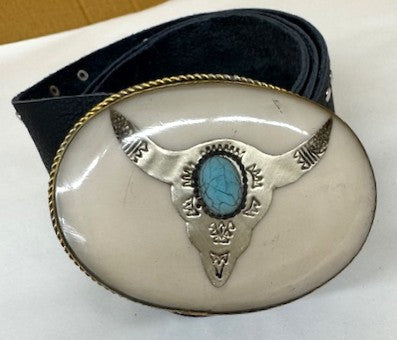 Dairi Steer Buckle Leather Belt
