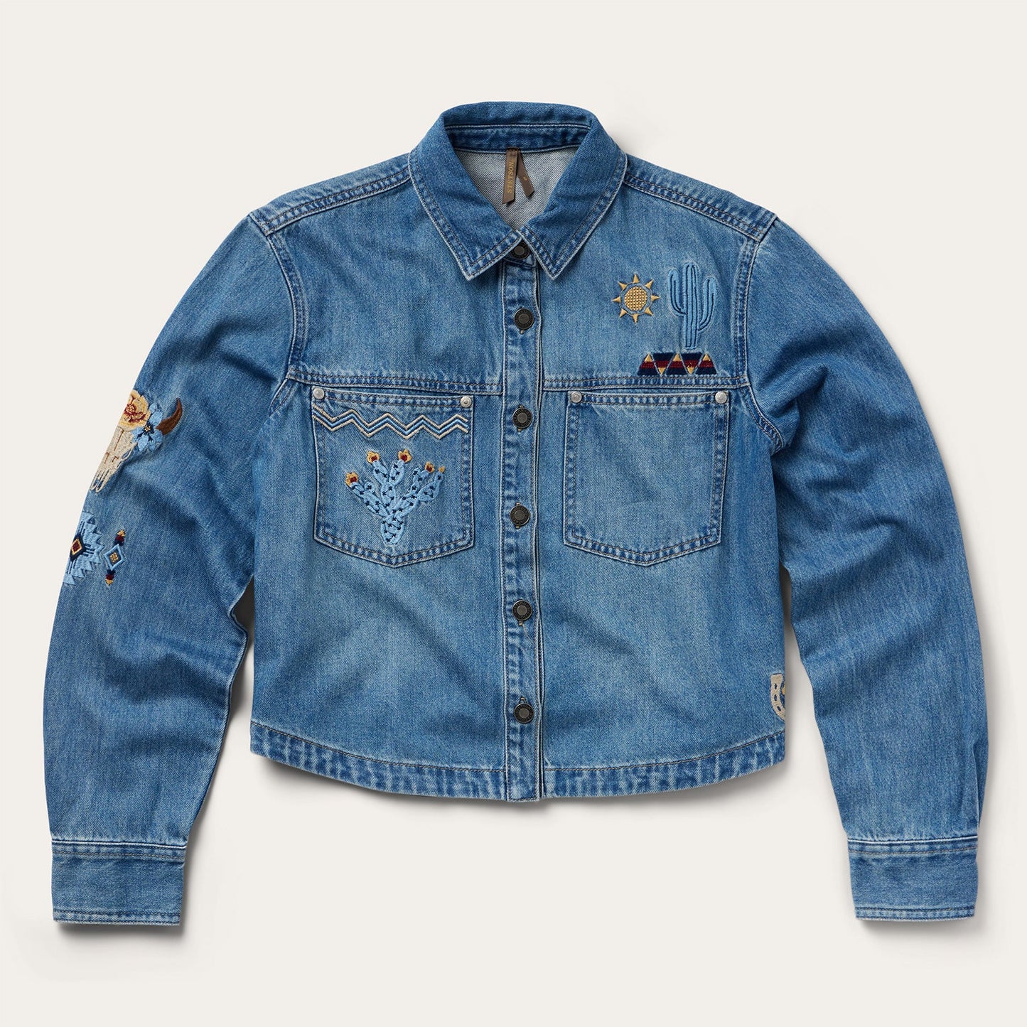 Stetson Applique Embroidered Denim Top