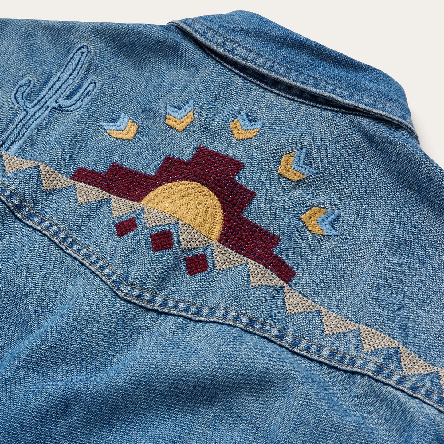 Stetson Applique Embroidered Denim Top