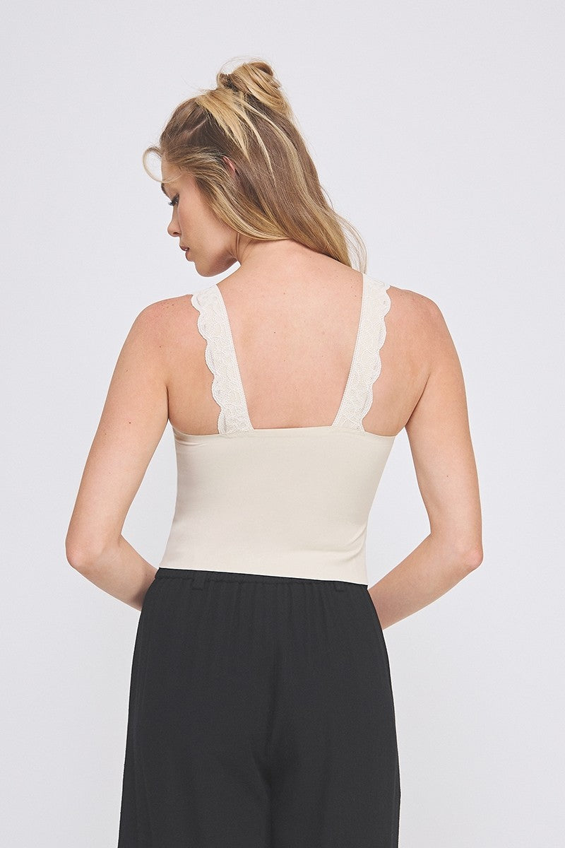 AR Stone Lovely Scallop Lace Bralette Tank