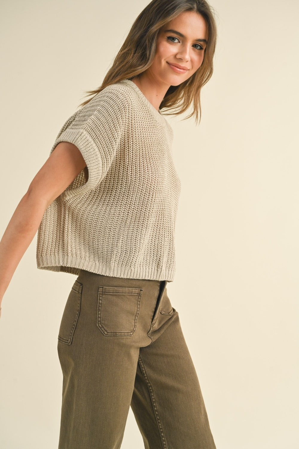 Miou Muse Stone Knitted Top