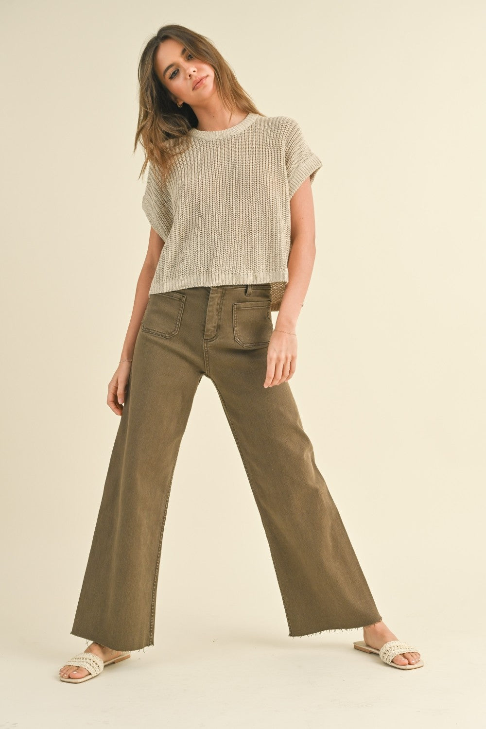 Miou Muse Stone Knitted Top