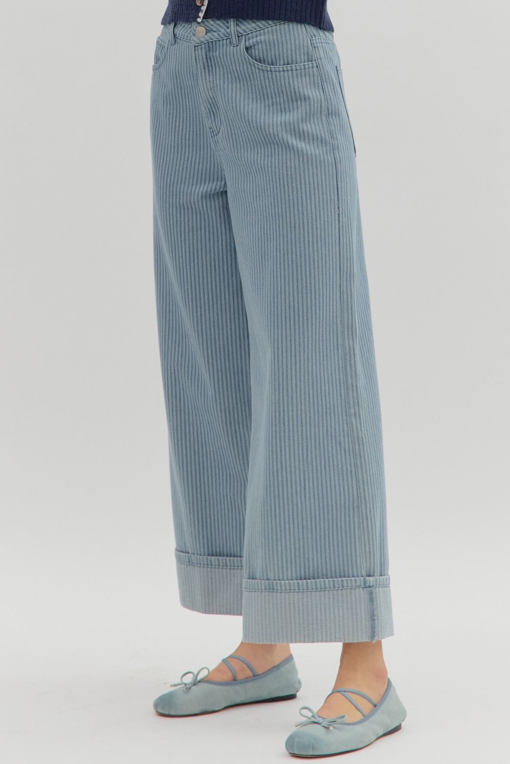 Entro Striped Wide Leg Jean