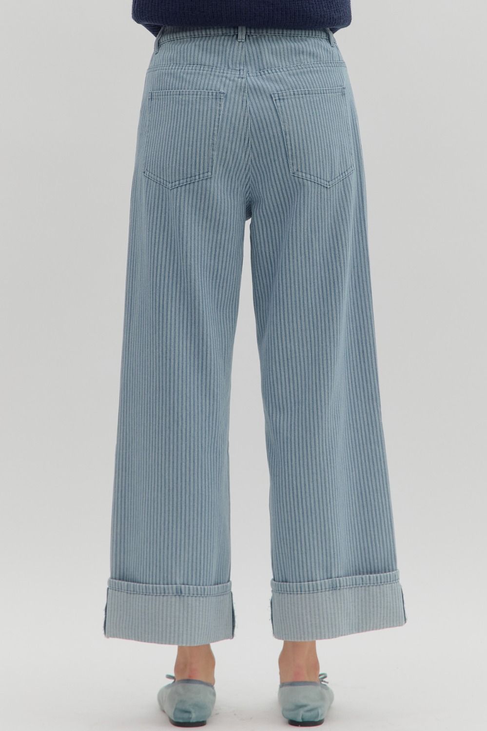 Entro Striped Wide Leg Jean