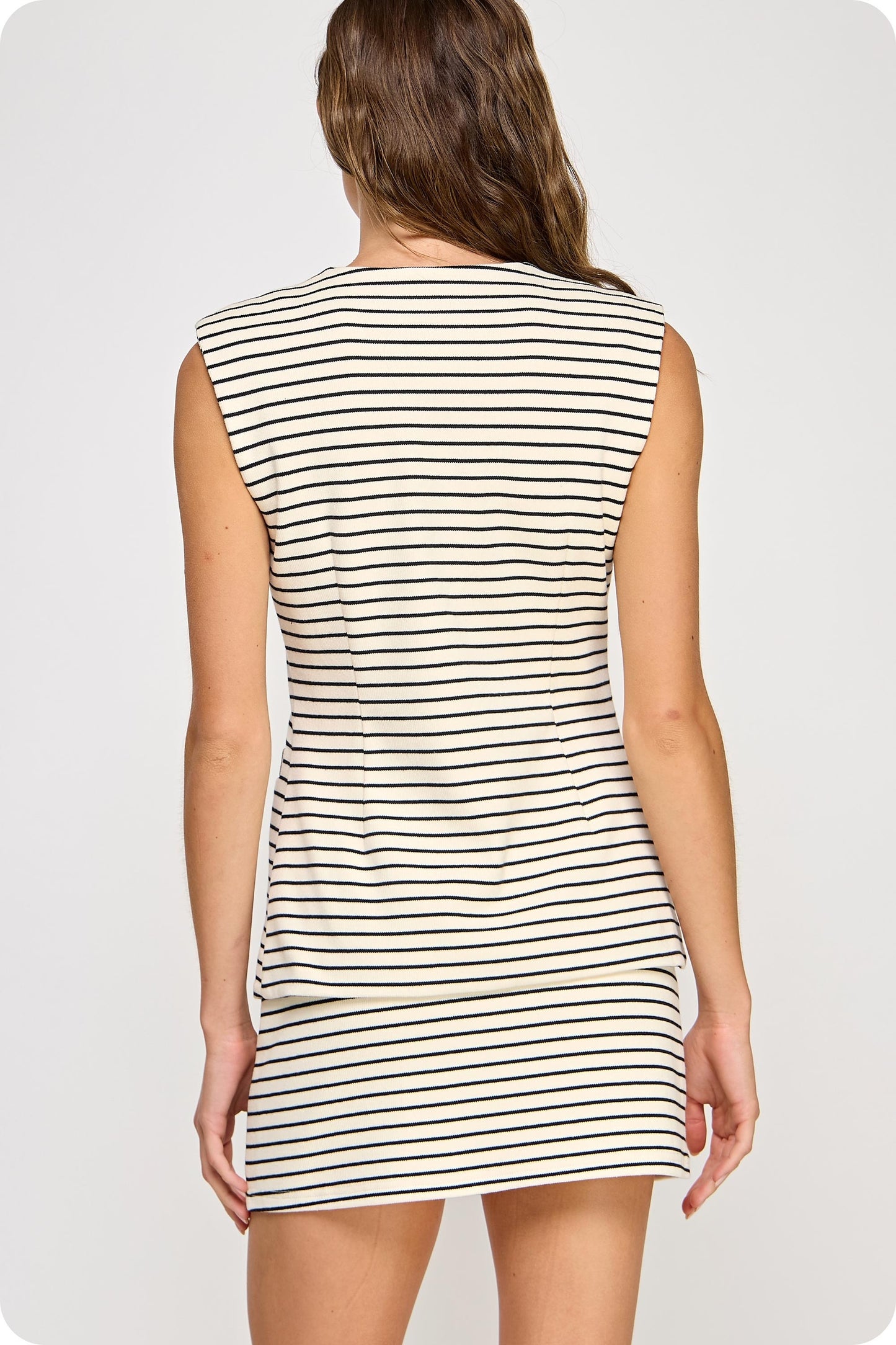 Strut&Bolt Striped Knit Tailored Vest