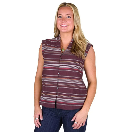 Cruel Denim Striped Blouse Brown