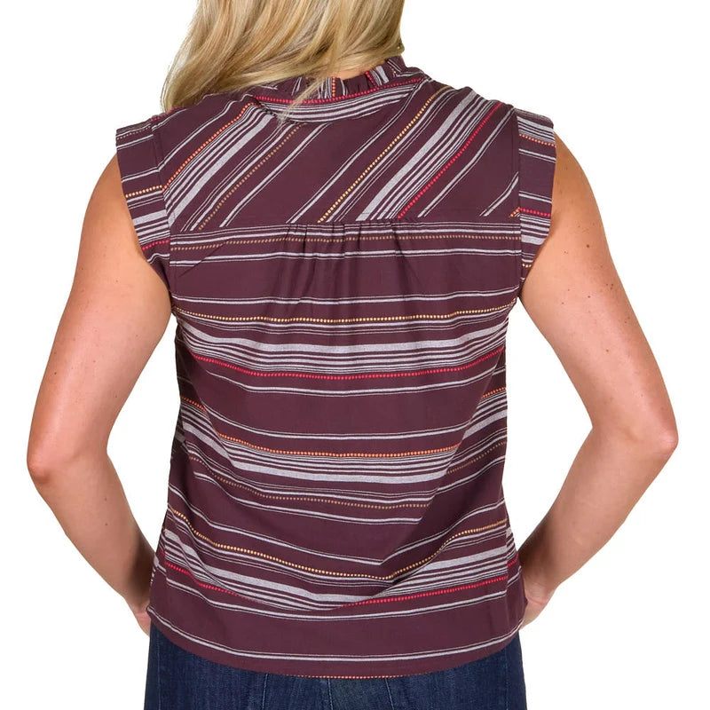 Cruel Denim Striped Blouse Brown