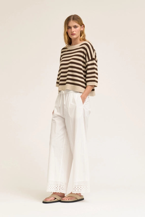 G&G Drop Shoulder Stripe Knit Top