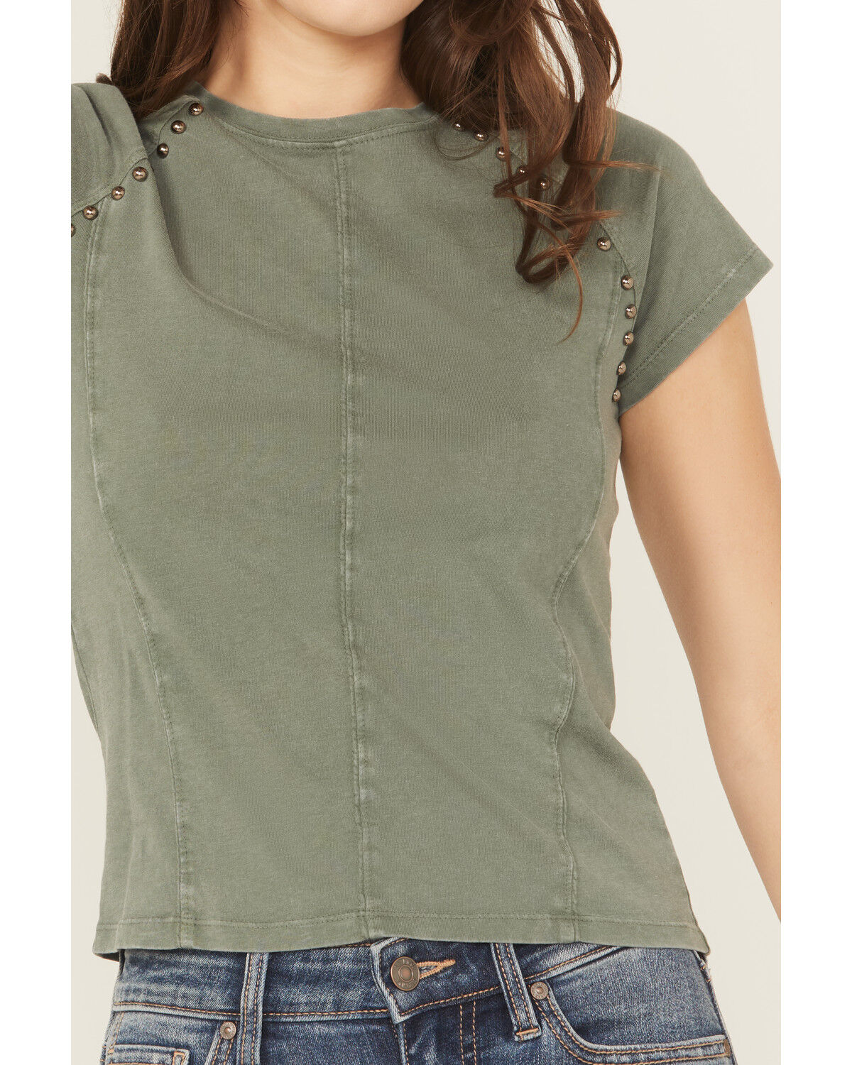 Rock&Roll Studded Tee Hunter Green