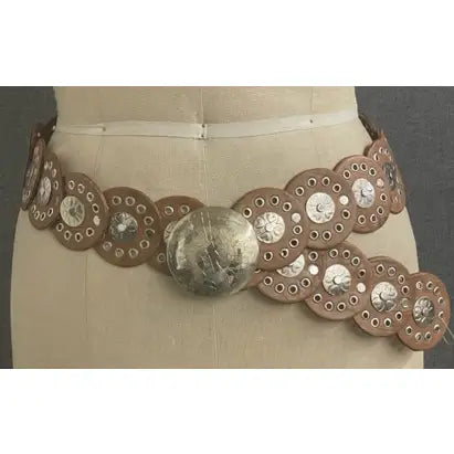 Dairi Tan Medium Leather Disc Belt