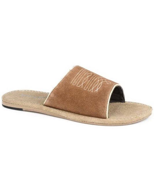 Roper Western Stitch Suede Sandals - Petticoat Junction