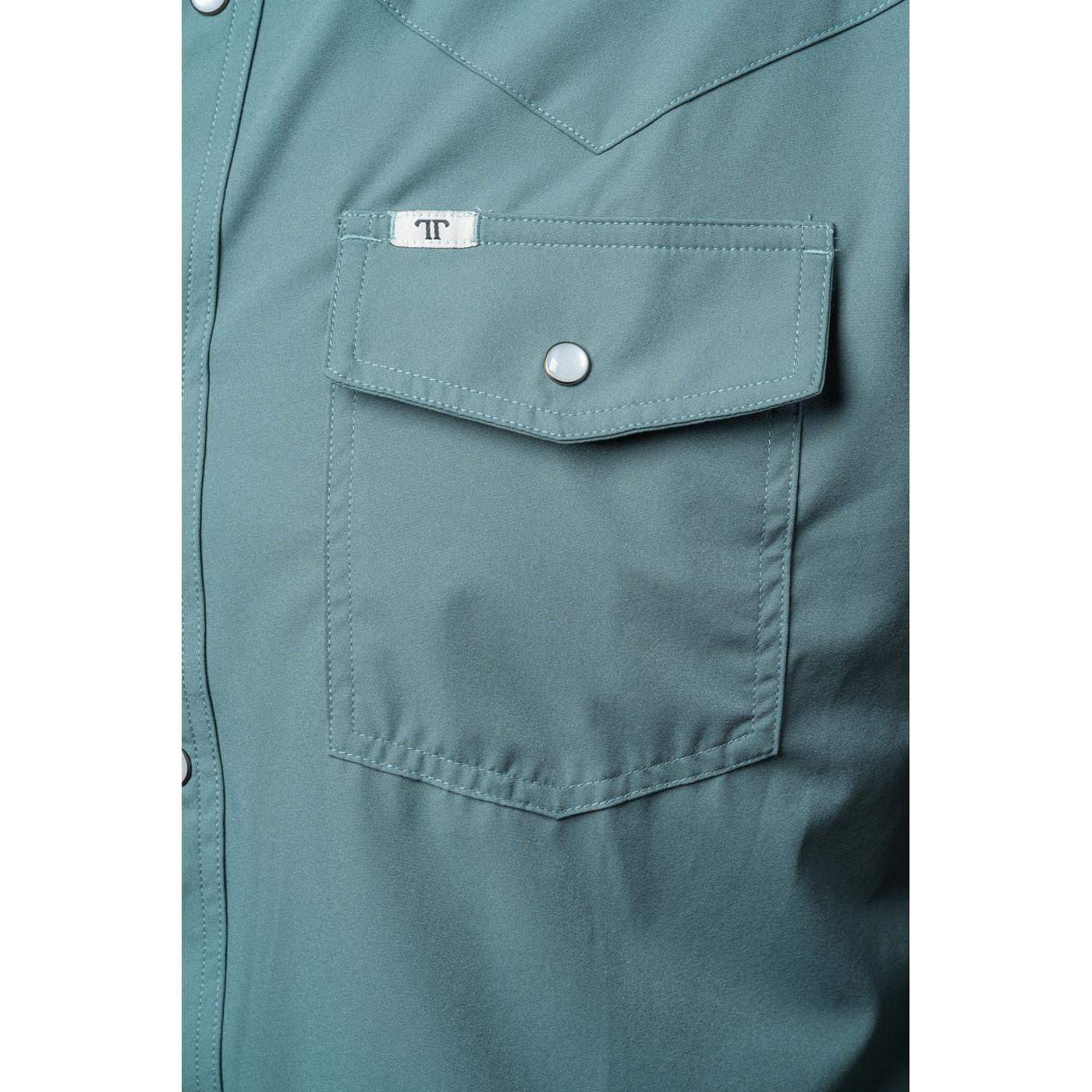 Ferrell Teal Short Sleeve Snap Shirt