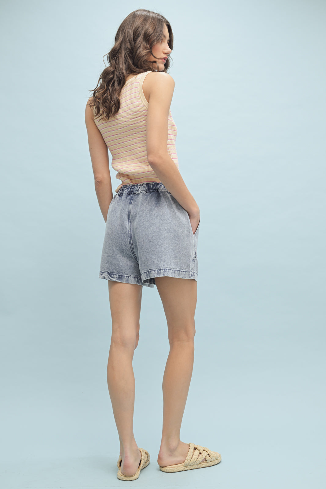 Wishlist Denim Tencil Drawstring Shorts