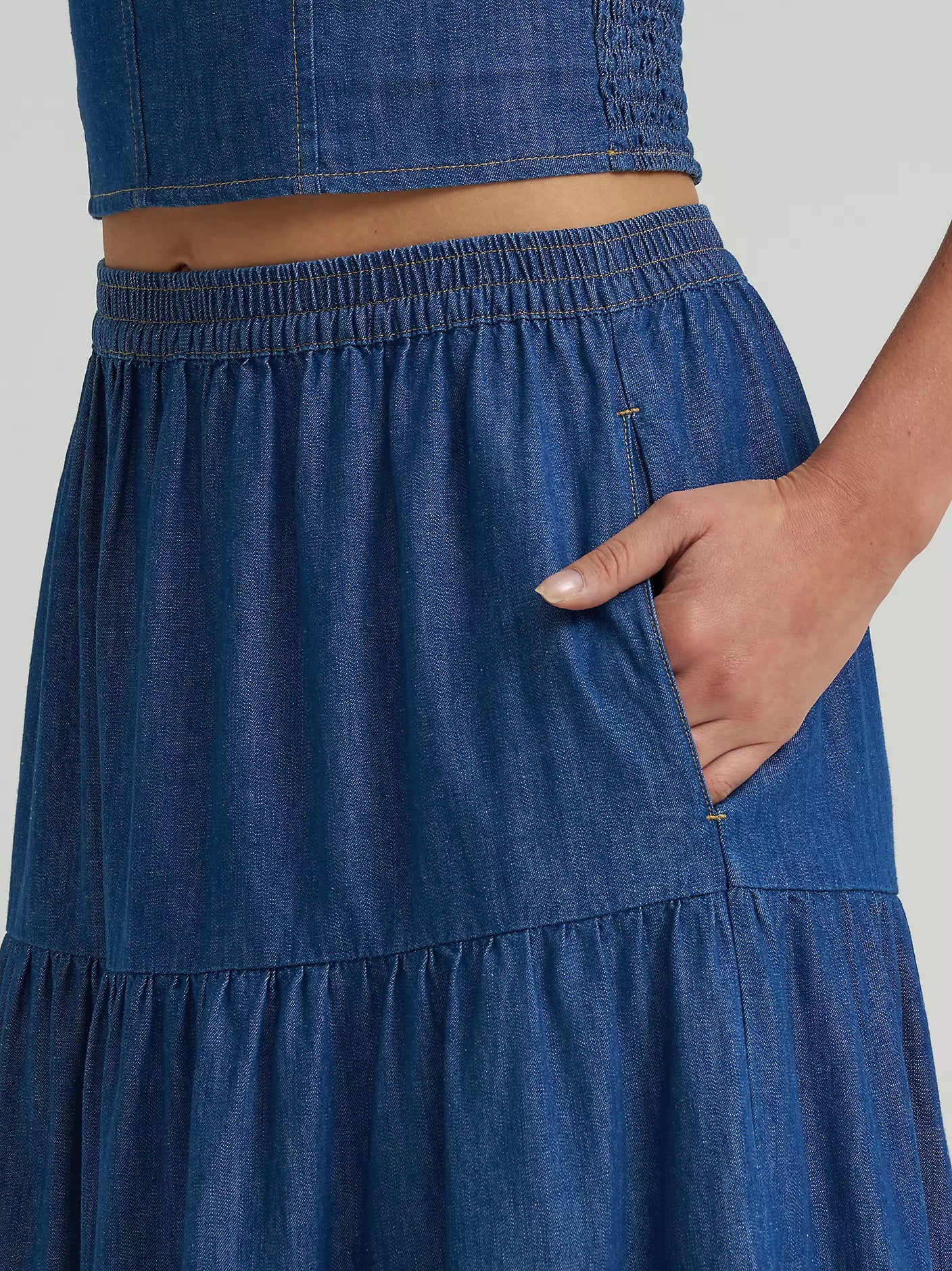Wrangler Denim Tiered Maxi Skirt - Petticoat Junction
