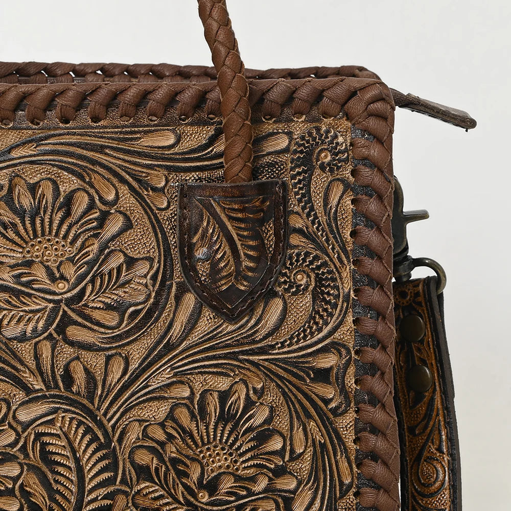 AD Hand Tooled Small Tote Bag