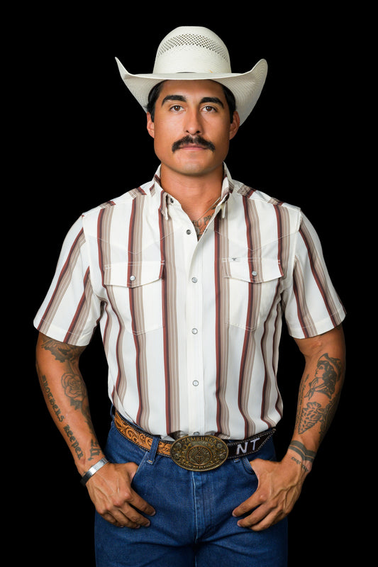 Ferrell Tristan Short Sleeve Snap Brown