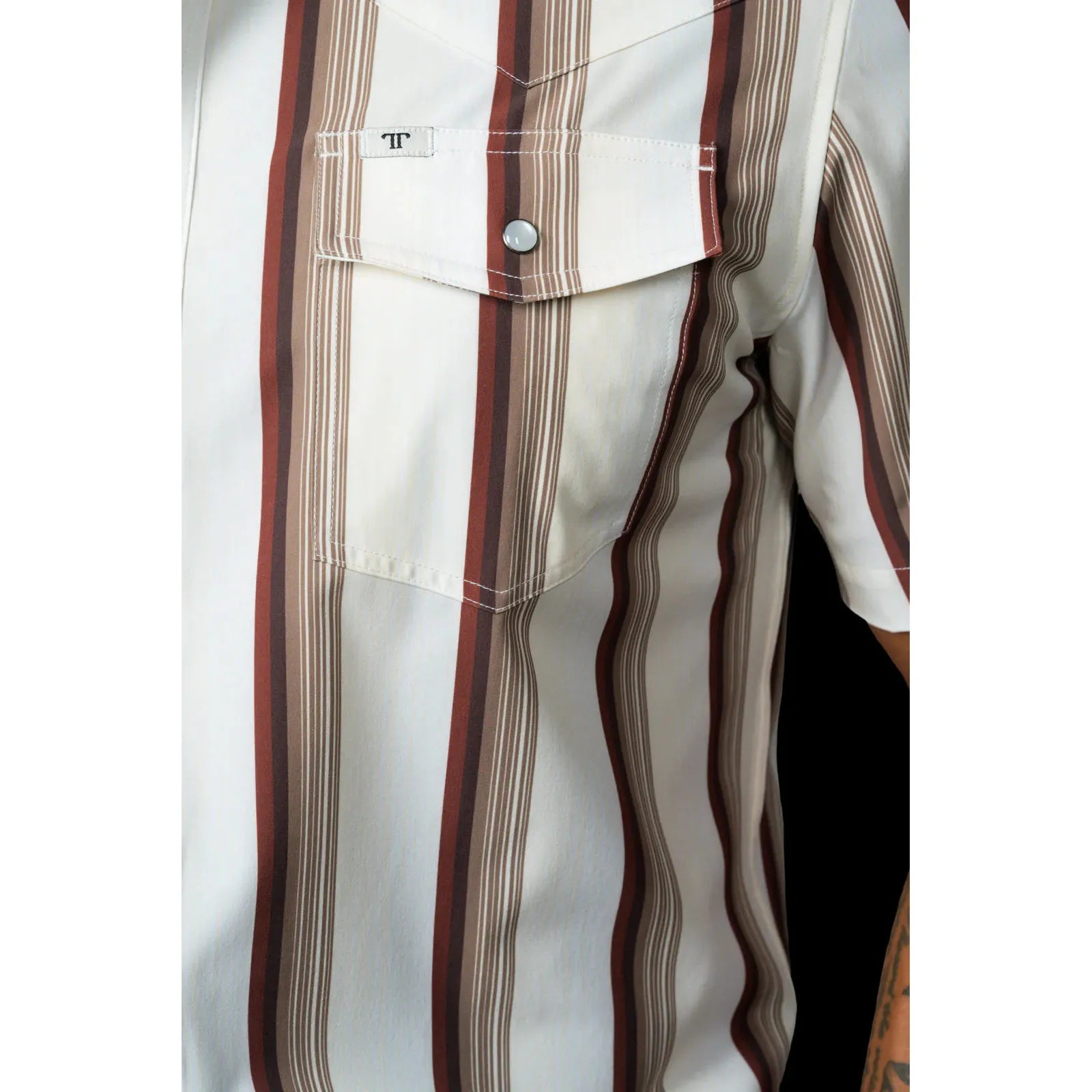 Ferrell Tristan Short Sleeve Snap Brown - Petticoat Junction