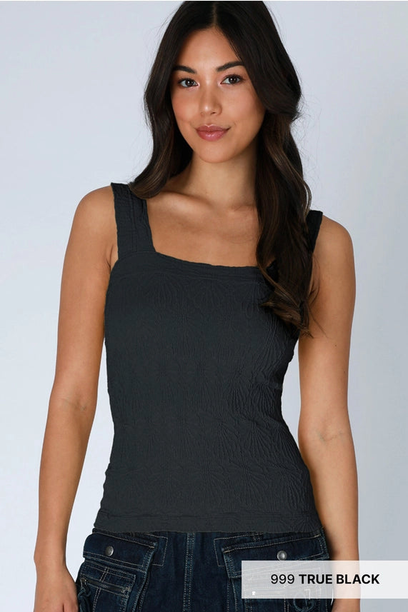 NikiBiki Floral Texture Square Tank White