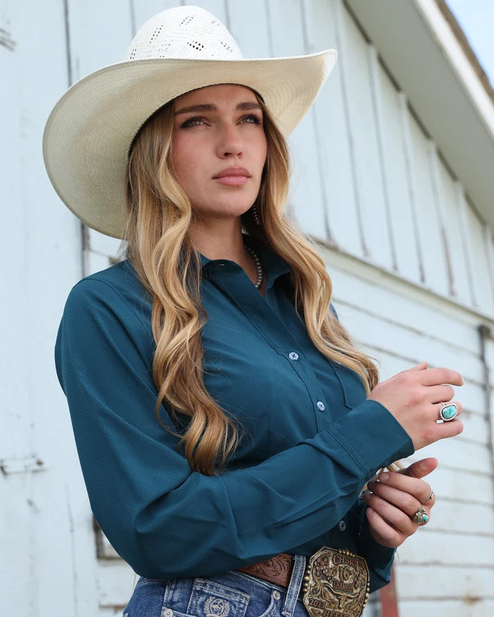 Cinch Womens Turq Arenaflex Shirt