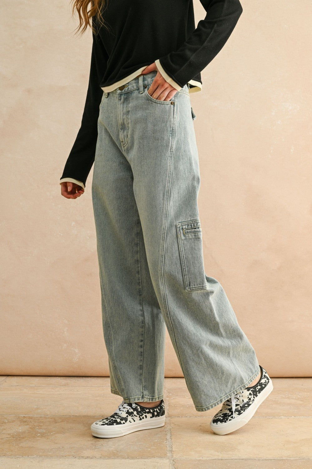 Miou Muse Denim Utility Pocket Jeans
