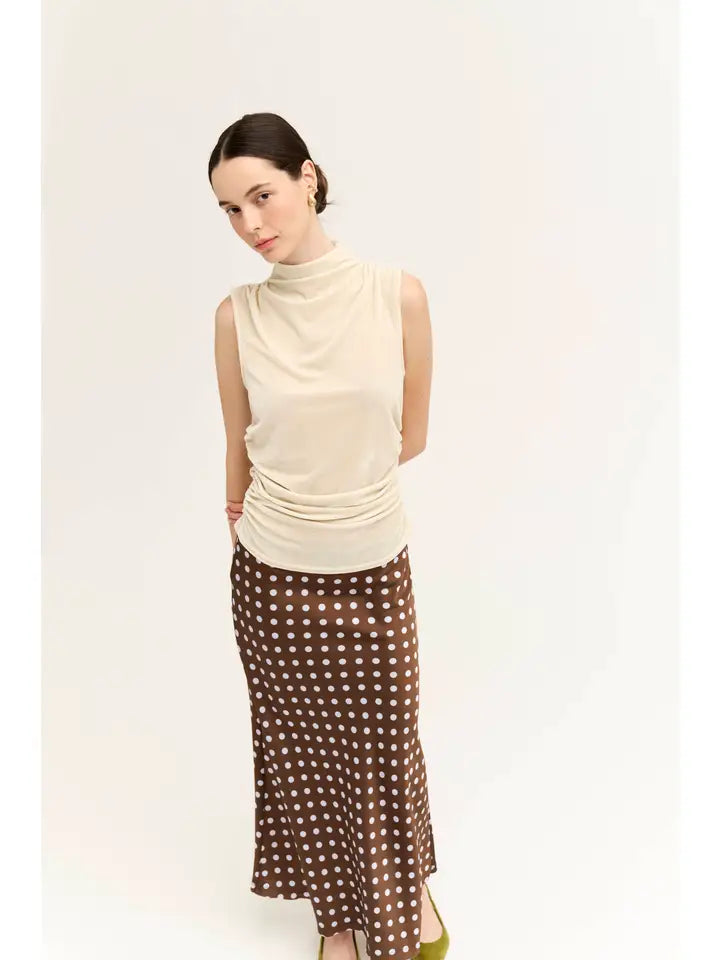 G&G Ivory Velvet Sleeveless Top