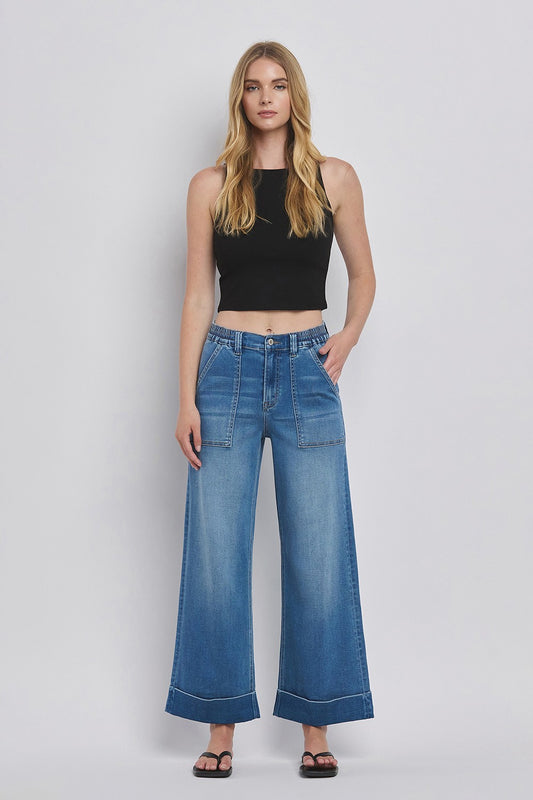 Vervet High Rise Baggy Cuffed Wide Leg
