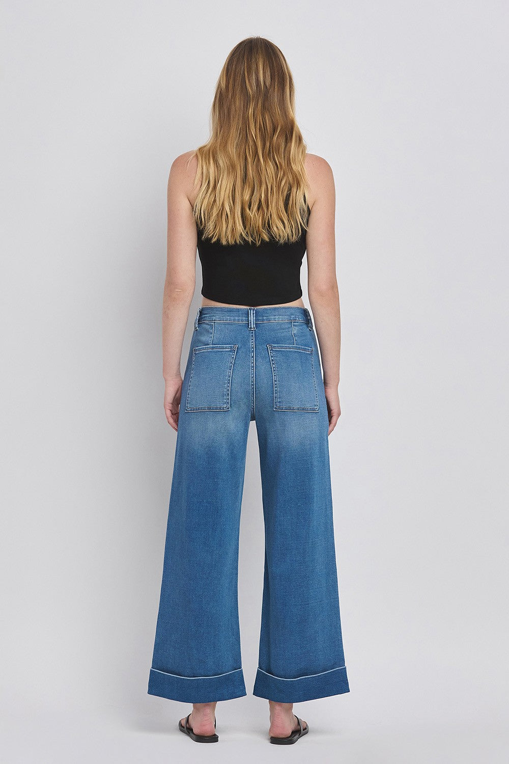 Vervet High Rise Baggy Cuffed Wide Leg